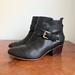 Coach Shoes | Coach Pauline Leather Ankle Boots In Black W Buckle And Side Zippers Sm Heel 6b | Color: Black/Gold | Size: 6