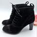 J. Crew Shoes | J. Crew Victorian Style Suede Lace Up Stacked High Heel Ankle Boots Italy 8.5 | Color: Black | Size: 8.5