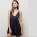 Free People Dresses | Intimately Fp Black Sequin Glitter Girl Mini Dress Size Xs | Color: Black/Silver | Size: Xs