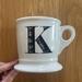 Anthropologie Dining | Anthropologie Monogram Initial Letter K Coffee Mug Tea Cup Mint Condition | Color: Black/White | Size: Os