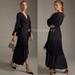 Anthropologie Dresses | Anthropologie Fringe Wrap Maxi Dress Long Sleeves V-Neck Black Hutch Size S Nwt | Color: Black | Size: S