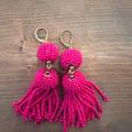 J. Crew Jewelry | Hot Pink J. Crew Beaded Fringe Earrings | Color: Gold/Pink | Size: Os