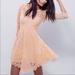 Free People Dresses | Free People Peach Mesh Lace Overlay Dress Size 4 | Color: Cream/Pink | Size: 4