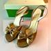 Kate Spade Shoes | Kate Spade Flora Wedding Shoes In Bronze Liquid Suede | Color: Brown/Gold | Size: 9