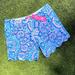 Lilly Pulitzer Shorts | *Nwt* Lilly Pulitzer Darci Knit Shorts - Blue Grotto Commotion In The Ocean | Color: Blue/Pink | Size: 6