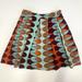 Anthropologie Skirts | Anthropologie Hd In Paris 100% Silk Geometric Print Pleated Skirt 2p 2 Petite | Color: Blue/Orange | Size: 2p