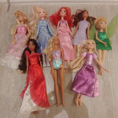 Disney Toys | Disney Princess Barbie Doll Lot Of 8 Elsa Ariel Jasmine Tinker Bell Singing | Color: Brown/White | Size: Osbb