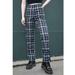 Brandy Melville Pants & Jumpsuits | Brandy Melville John Galt Plaid Tilden Pants Blue And Black High Rise Trousers | Color: Black/Blue | Size: One Size