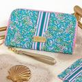 Lilly Pulitzer Accessories | Lilly Pulitzer Travel Wallet Passport Leather Wristlet Wallet Organizer Holder | Color: Blue/White | Size: Os