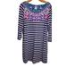 Lilly Pulitzer Dresses | Lilly Pulitzer Bay Island Medallion Dress In Navy & White Stripe / Pink / Large | Color: Blue/Pink | Size: L