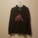 Adidas Tops | Adidas Size Xl Black Floral Long Sleeve Hoodie. | Color: Black | Size: Xl