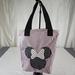 Disney Bags | Disney Minnie Mouse Bow Zippered Tote Bag With Pocket Polkadot Lining 139 | Color: Black/Pink | Size: Os