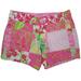 Lilly Pulitzer Shorts | Lilly Pulitzer Pink Floral Patchwork Cotton Shorts Sz 0 Pockets | Color: Green/Pink | Size: 0
