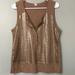 J. Crew Tops | J. Crew Bronze Sequined Embellished Sleeveless Henley Tank Top Blouse Size Small | Color: Gold/Tan | Size: S