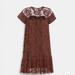 Coach Dresses | Coach Short Sleeve Lace Dress | Color: Brown | Size: 6