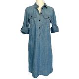J. Crew Dresses | J. Crew 100% Cotton Chambray Shirt Dress Euc | Color: Blue | Size: 4