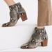 Madewell Shoes | New Madewell The Rosie Ankle Boots Snake Embossed Leather Heeled Bootie Black 6 | Color: Brown/Cream | Size: 6