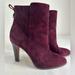 Coach Shoes | Coach Jemma Ankle Boot Ox Blood Suede Bootie Stacked Heel Side Zip Size 8 | Color: Red | Size: 8