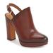 Coach Shoes | Coach Carmine Leather High Platform Mule Dark Saddle Burnished Size 8.5 | Color: Brown | Size: 8.5