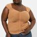 Torrid Tops | Festi Stretch Mesh Ruched Front Scoop Neck Top | Color: Cream/Tan | Size: 4x