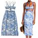 Free People Dresses | Free People Blue Paisley Rapture Midi Dress | Color: Blue/Cream | Size: 4