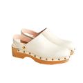 J. Crew Shoes | J. Crew Convertible Dusty Ivory Leather Clogs-12 | Color: Cream/Gold | Size: 12