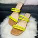 Jessica Simpson Shoes | Jessica Simpson Women's Raexe Slide Neon Yellow Sandals | Color: Yellow | Size: 7.5
