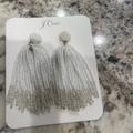 J. Crew Jewelry | J Crew Beaded Tassel Earrings, Nwt | Color: Silver/White | Size: Os