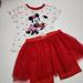 Disney Matching Sets | Girls Disney Minnie Mouse Red Hearts Sequin Tutu Skirt Outfit Size 6x | Color: Red/White | Size: 6xg