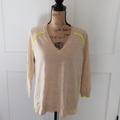 J. Crew Sweaters | J. Crew V Neck Sweater With Neon Trim | Color: Cream/Yellow | Size: S