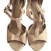 Coach Shoes | Coach Women's Champagne T-Strap Stilleto Heels Ankle Strap Sandals 9 | Color: Gold | Size: 9