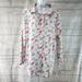 Lularoe Tops | Lularoe Womens Valentina Top Sz Medium White Pink Floral Button Front | Color: Pink/White | Size: M