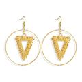 Anthropologie Jewelry | 2/$35 Anthropologie Gold Plated Geometric Textured Triangle Drop Earrin | Color: Gold | Size: Os