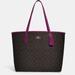 Coach Bags | Authentic Coach City Tote Dark Brown Magenta Nwt | Color: Brown/Purple | Size: Os