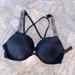 Victoria's Secret Swim | 34a Swimsuit Shine Strap Bombshell Add 2 Cups Swim Crystals Bra Top Black | Color: Black/Silver | Size: 34a