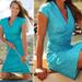 Athleta Dresses | Athleta Faux Wrap Nectar Short Sleeve Dress - Mp | Color: Blue | Size: Mp