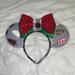 Disney Accessories | Disney Mickey Minnie Ears Christmas Holiday Headband Custom Red Green | Color: Green/Red | Size: Os