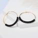 Anthropologie Jewelry | 2/$35 Anthropologie Gold Plated Black Beaded Hoop Earrings | Color: Black/Gold | Size: 2 Inch Hoops