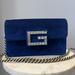 Gucci Bags | Gucci Authentic Velvet Blue Shoulder Bag, Gold Rope Chain | Color: Blue | Size: Os