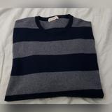 J. Crew Sweaters | J.Crew Cotton & Cashmere L/S Crewneck Sweater - Navy/Heather Gray Stripes | Color: Blue/Gray | Size: Xl