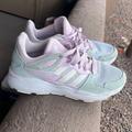 Adidas Shoes | Adidas Tennis Shoes Pastel Sneakers Mint Lilac Athletic Shoes 9 Womens | Color: Green/White | Size: 9