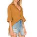 Free People Tops | Free People Best Of Me Button Front Blouse Top In Bronze Sz S Raw Hems | Color: Gold/Orange | Size: S