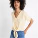 Madewell Tops | Madewell Button Down Tie Front Top | Color: White/Yellow | Size: Xs