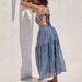 Anthropologie Dresses | Htf Anthropologie Mahila Reva Halter Maxi Dress | Color: Blue/Silver | Size: S