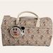 Disney Bags | 2pc Disney Mickey Mouse Taupe Weekend Travel Bag And Coin Purse | Color: Cream/Tan | Size: 18"L X 11"H X 8"D