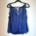 Anthropologie Tops | Akemi & Kin Micro Pleat Crinkle Tassel Tie Cami Tank Flowy Boho L | Color: Blue | Size: L