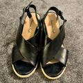 American Eagle Outfitters Shoes | Black American Eagle Wedge Sandals | Color: Black | Size: 8