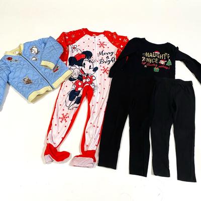 Disney Matching Sets | Girl’s 4t Christmas, Pjs Clothing Holiday Lot | Color: Black/Red | Size: 4tg