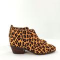 J. Crew Shoes | J Crew Womens Calf Hair Leopard Print Ankle Bootie Block Heel Size 7 | Color: Tan | Size: 7