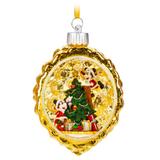 Disney Holiday | Light-Up Santa Mickey & Minnie Mouse Disney Ornament | Color: Gold/Green | Size: 8” X 8” X 6”